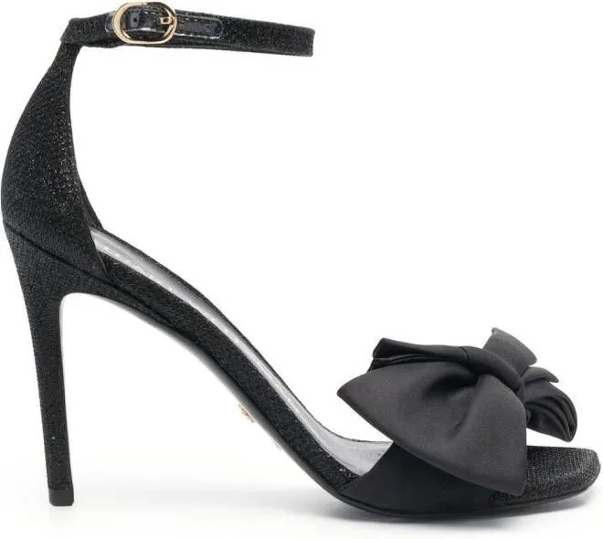 Stuart Weitzman Nudist Curve Loveknot 100mm sandals Black