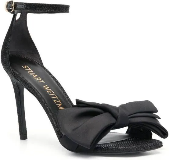 Stuart Weitzman Nudist Curve Loveknot 100mm sandals Black