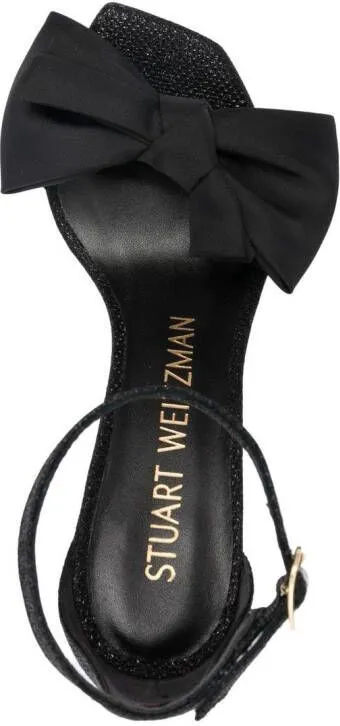 Stuart Weitzman Nudist Curve Loveknot 100mm sandals Black