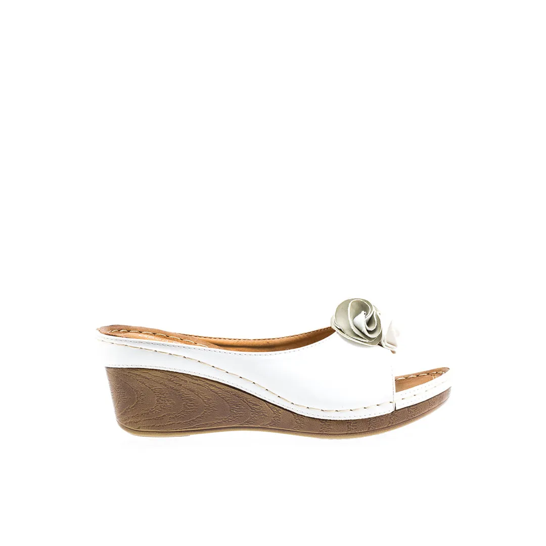 Sydney White Wedge Sandals