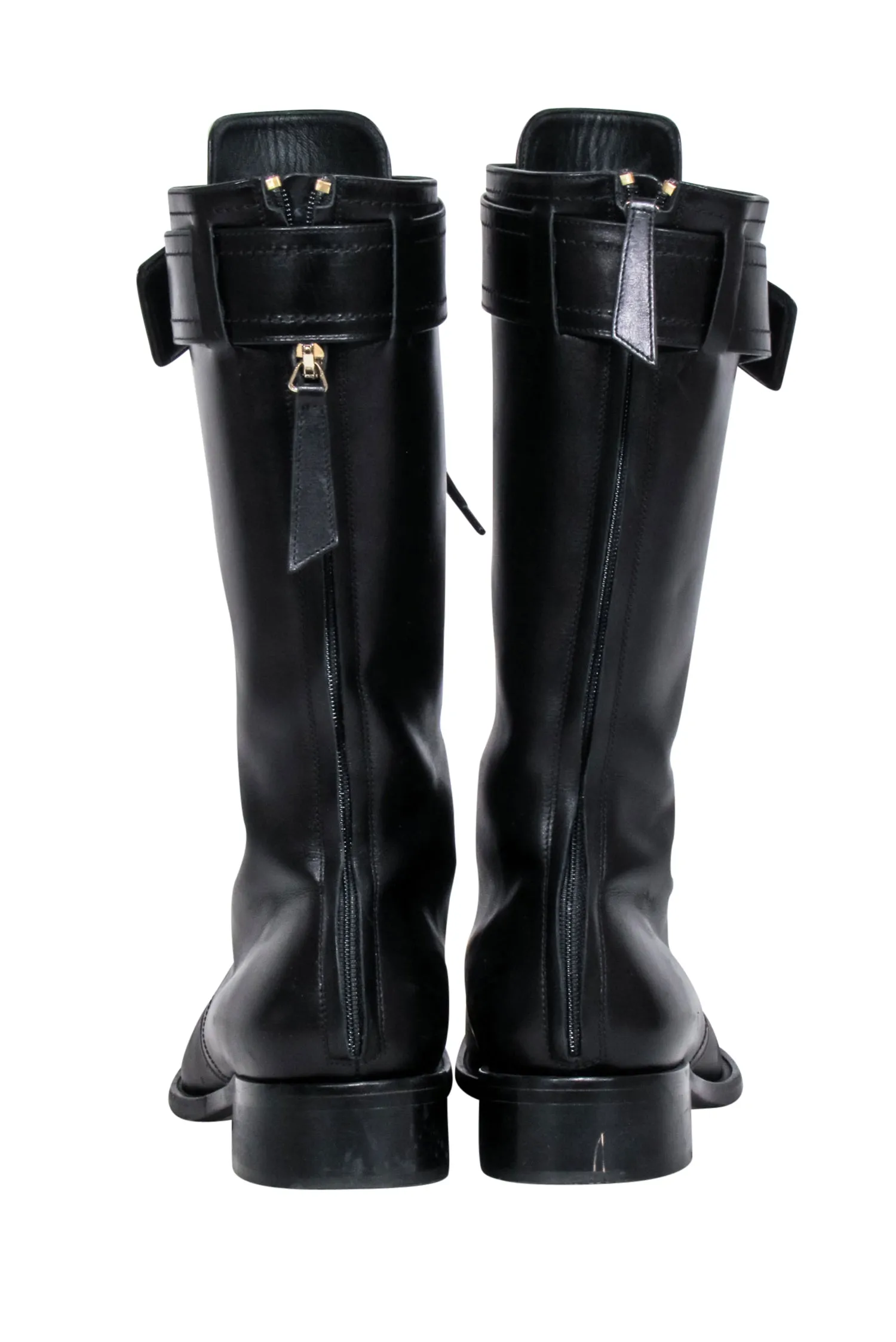 Tamara Mellon - Black Leather Tall Combat Boots Sz 9