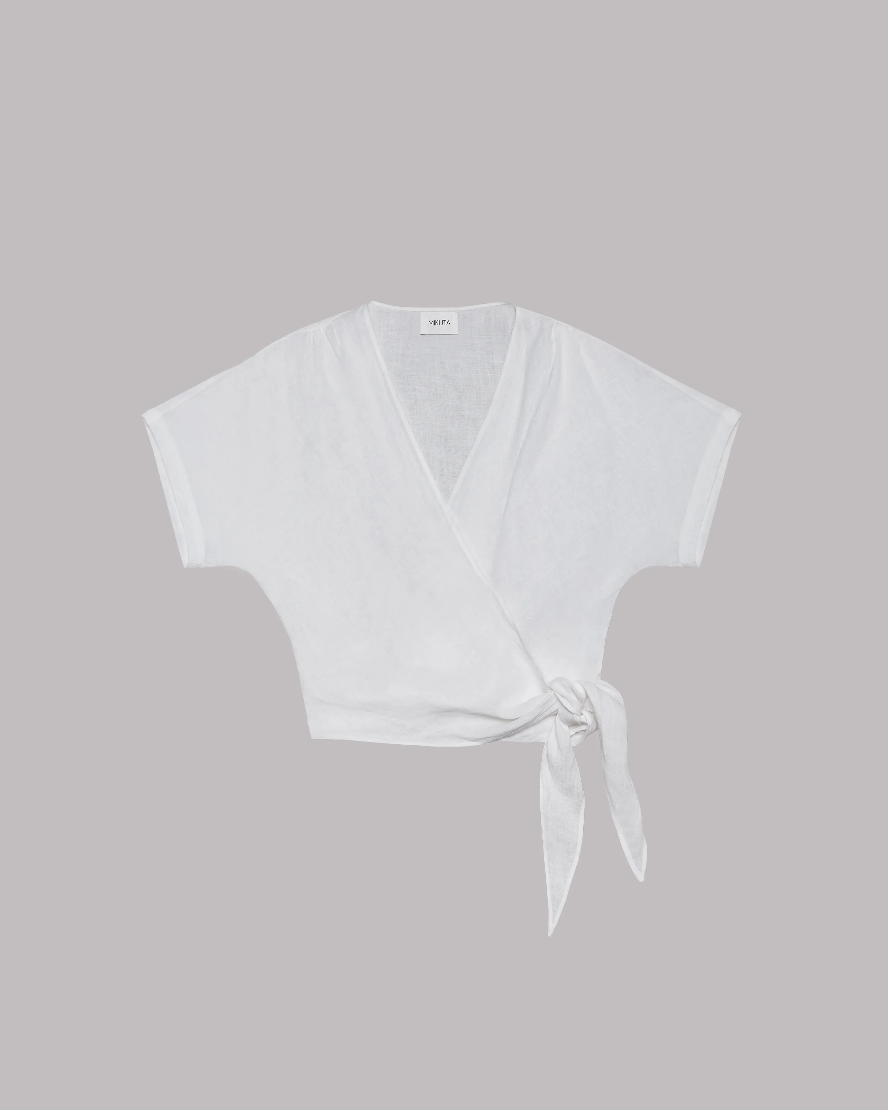 The White Linen Wrap Top