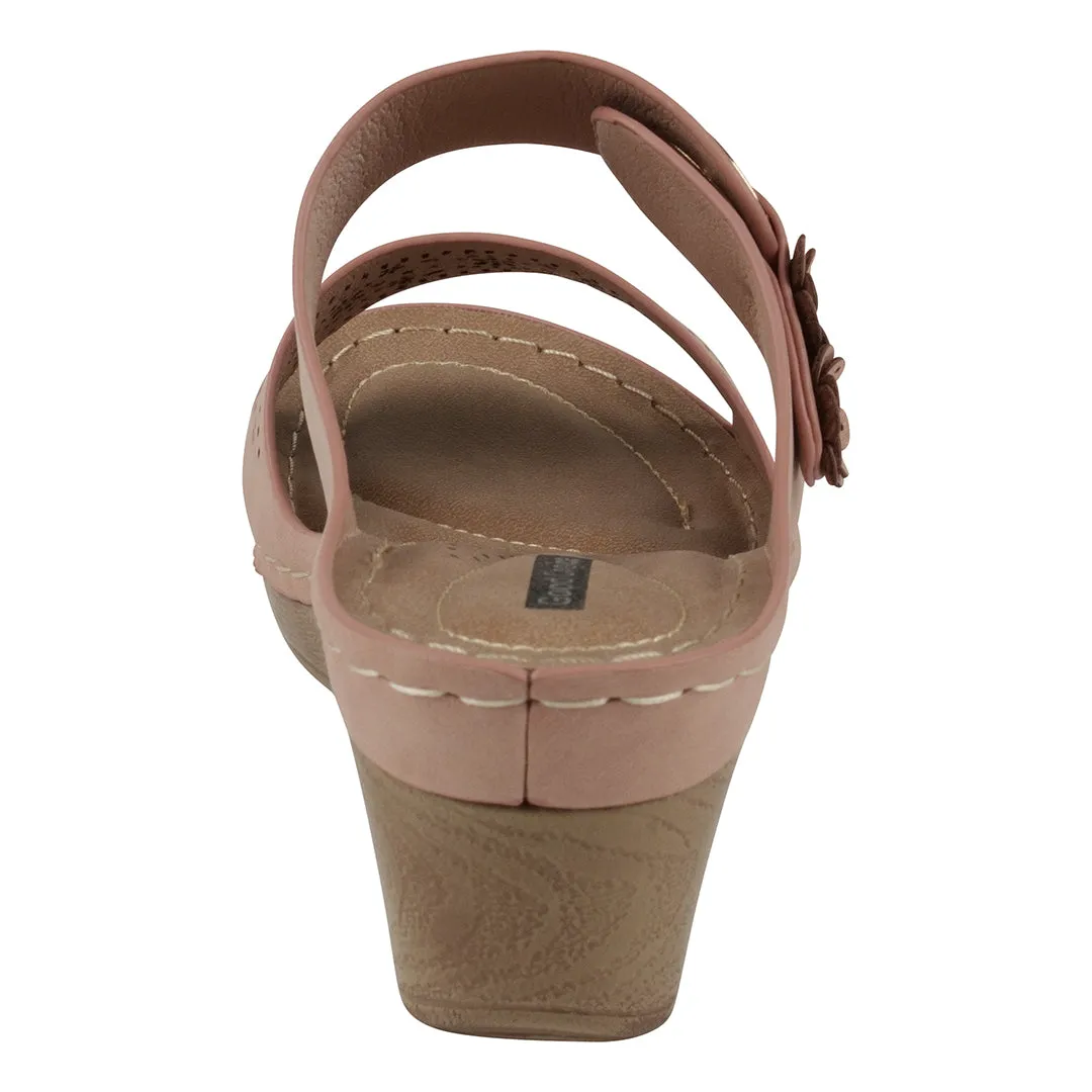 Theresa Blush Wedge Sandals