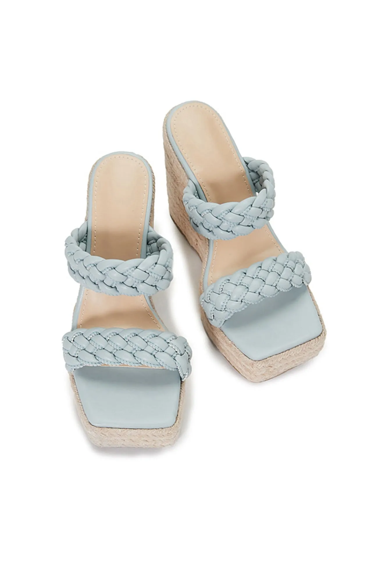 Twist Braided Platform Wedge Sandals