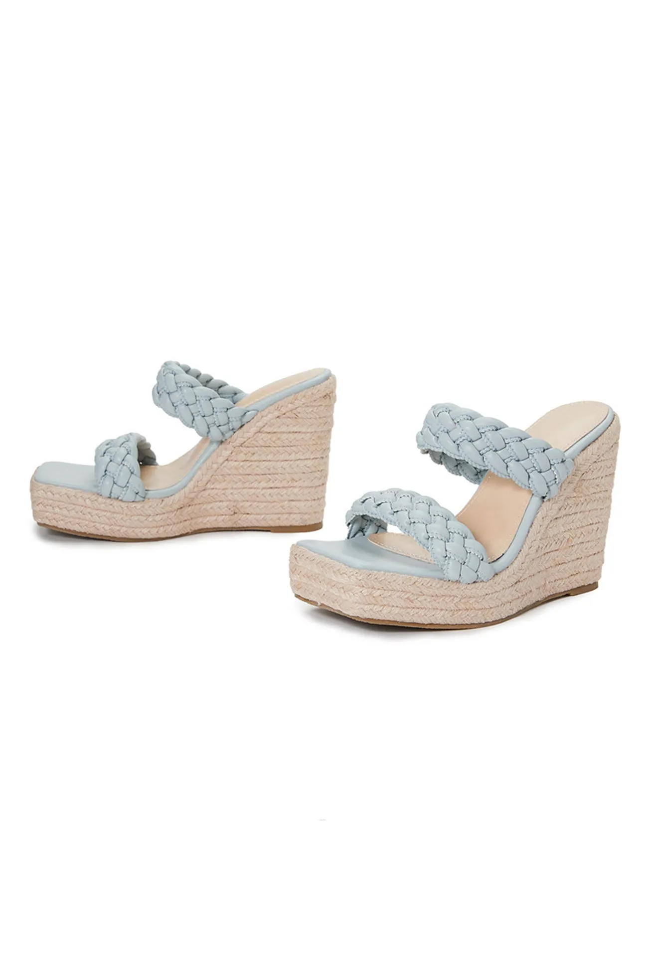 Twist Braided Platform Wedge Sandals