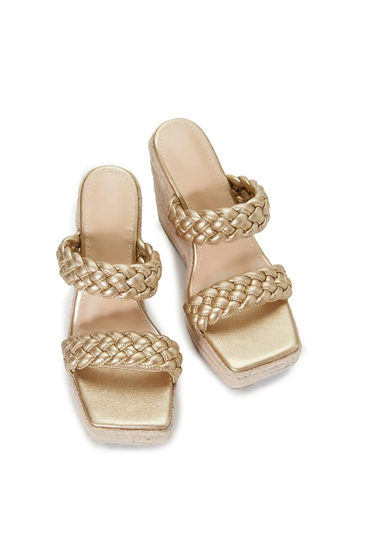 Twist Braided Platform Wedge Sandals