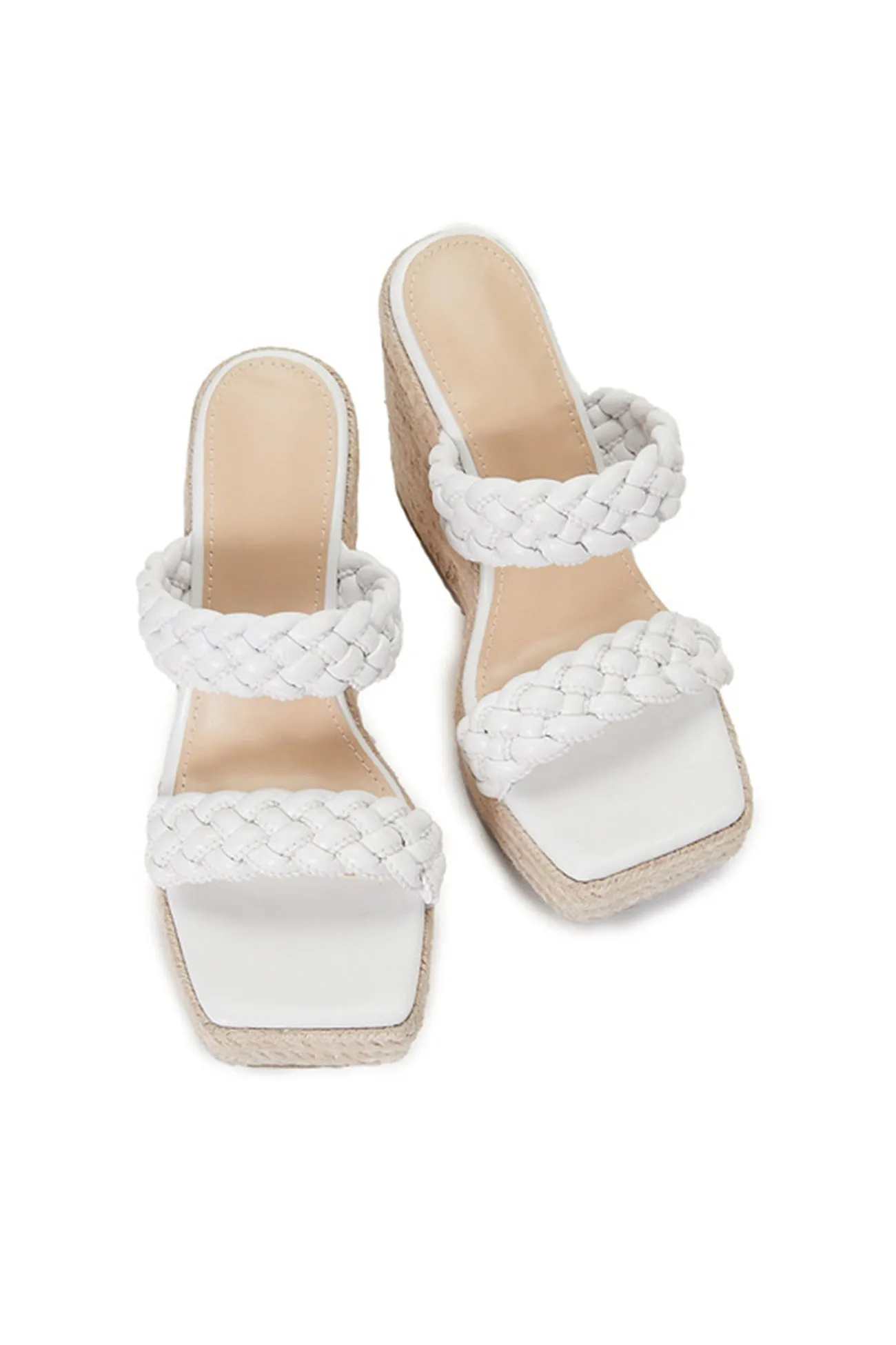 Twist Braided Platform Wedge Sandals