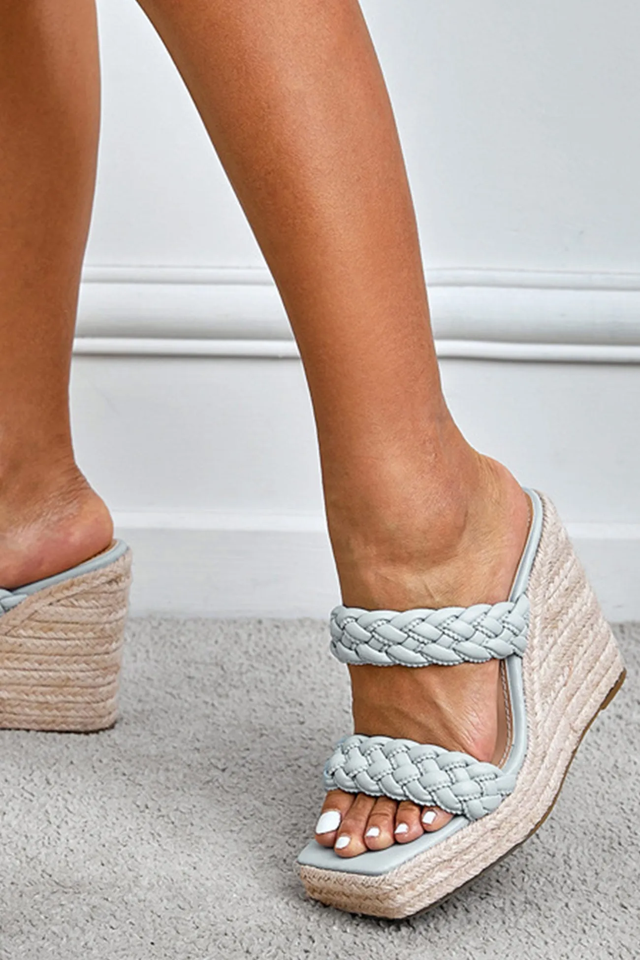 Twist Braided Platform Wedge Sandals