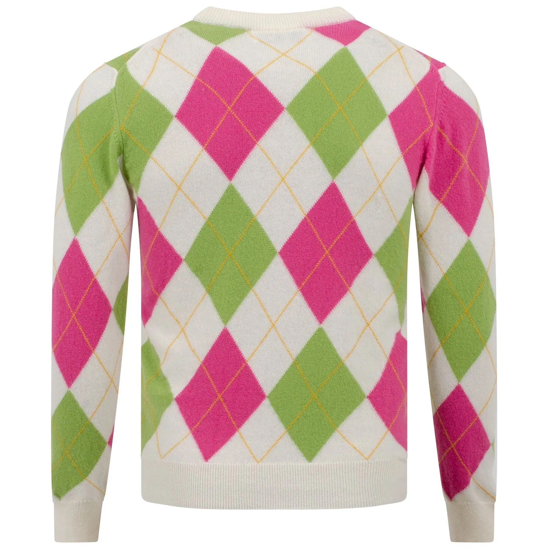 Unisex Argyle Knit Sweater - Ivory/Heather SS23