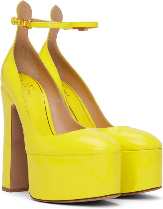 Valentino Garavani Yellow Tan-Go Platform Heels