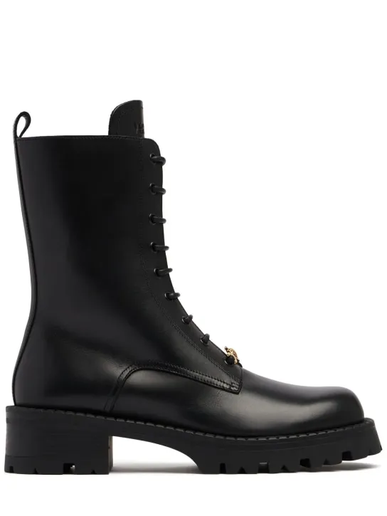 Versace   35mm Leather combat boots 