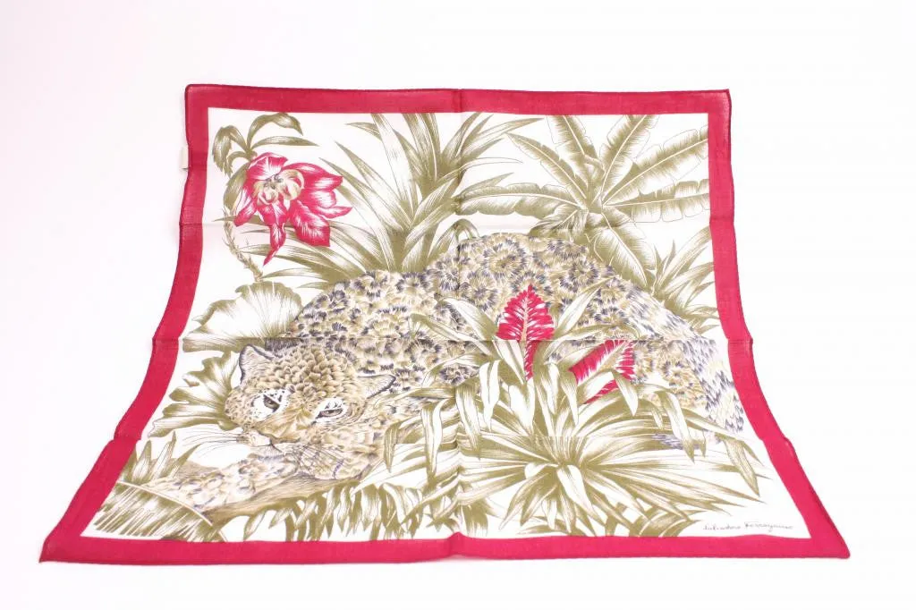 Vintage FERRAGAMO Set of 3 Jungle Cat Scarves