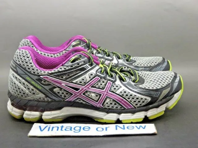 Women's asics gt 2000 2 grey orchid running shoes t3p8n sz 8.5