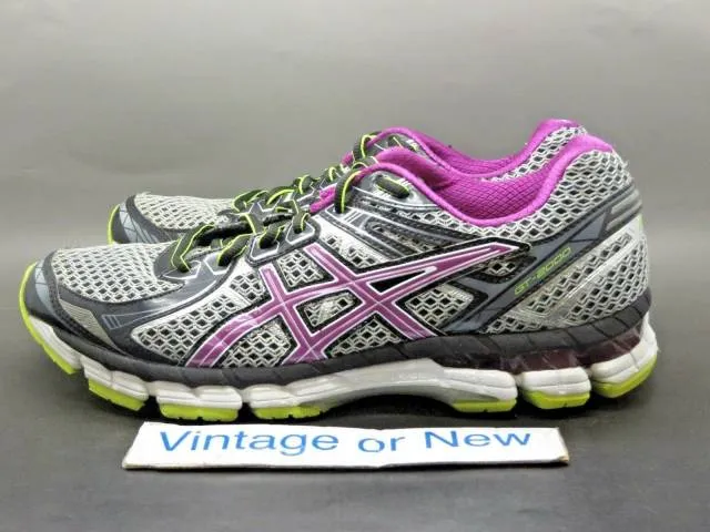 Women's asics gt 2000 2 grey orchid running shoes t3p8n sz 8.5