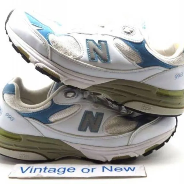 Women's new balance 993 white blue wr993bw running shoes sz 7.5