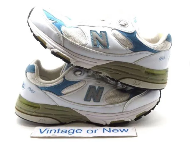 Women's new balance 993 white blue wr993bw running shoes sz 7.5