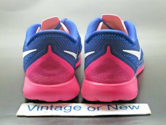 Women's nike free 5.0 deep royal blue hyper pink running shoes 642199-401 sz 9.5