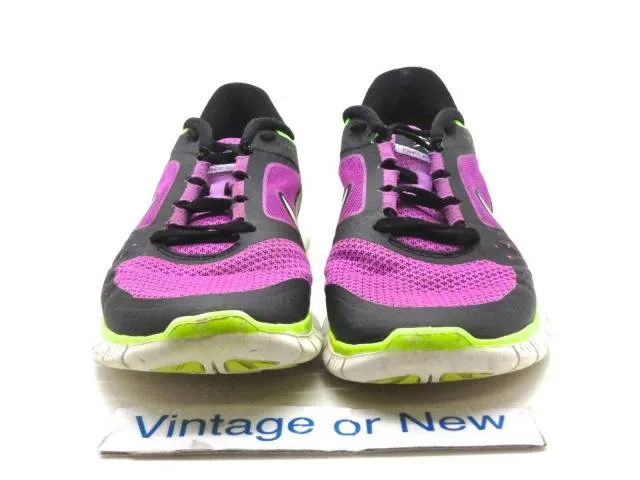 Women's nike free run+ 3 laser purple volt black running shoes 510643-553 sz 9