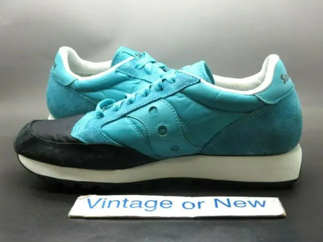 Women's saucony jazz original black baltic teal running shoes s1044-407 sz 9