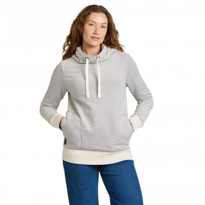 Womens Stripe Cowl Sweatshirt