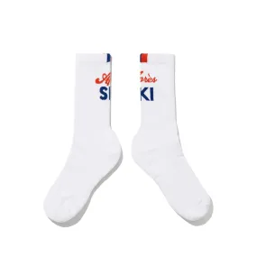 Women's white après ski sock.