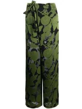 Wrap Pant - Black Green Tomato