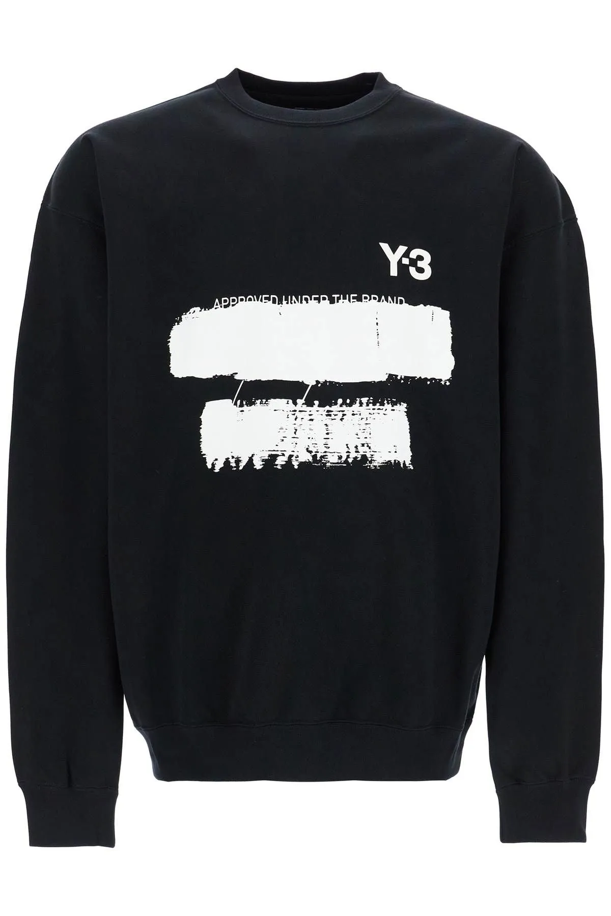 Y 3 Black Cotton Sweatshirt With Text Graphic