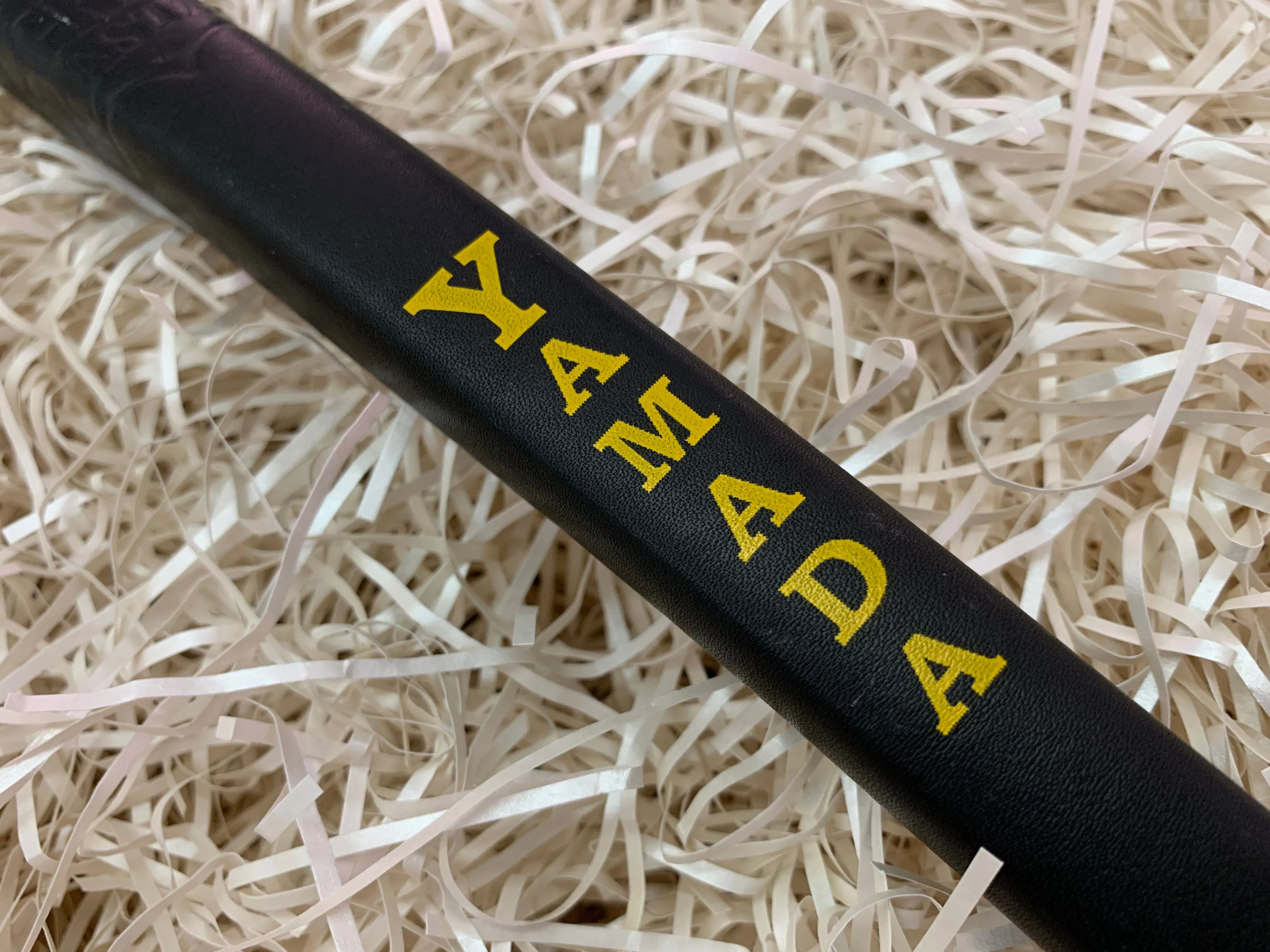 Yamada Leather Putter Grip Black Standard Size Yellow Letters