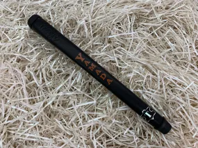 Yamada Putter Grip Leather - Standard Size - Black with Orange Letters.